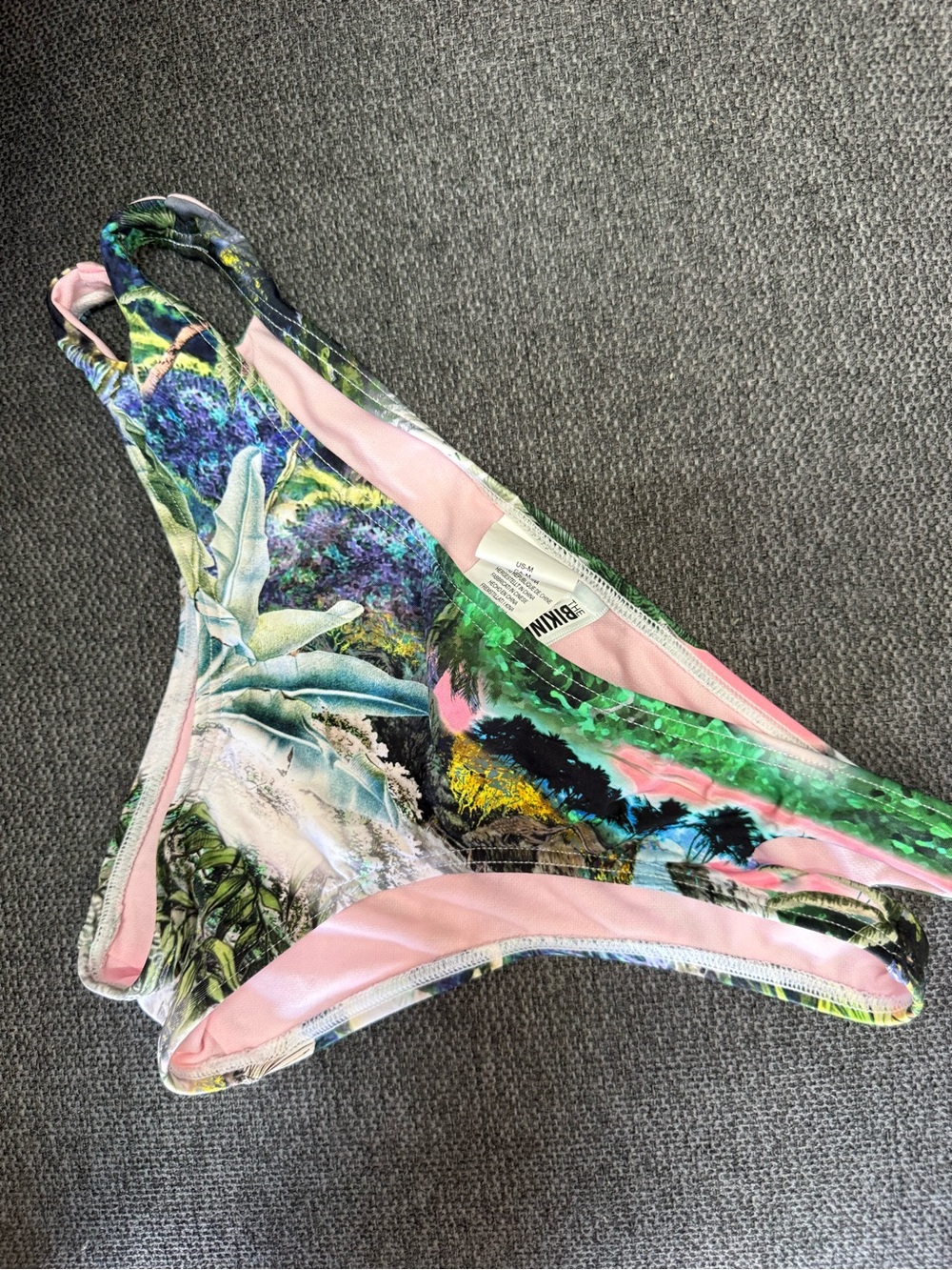 The Bikini Lab Multicolor Tropical & Pink Bikini Bottom